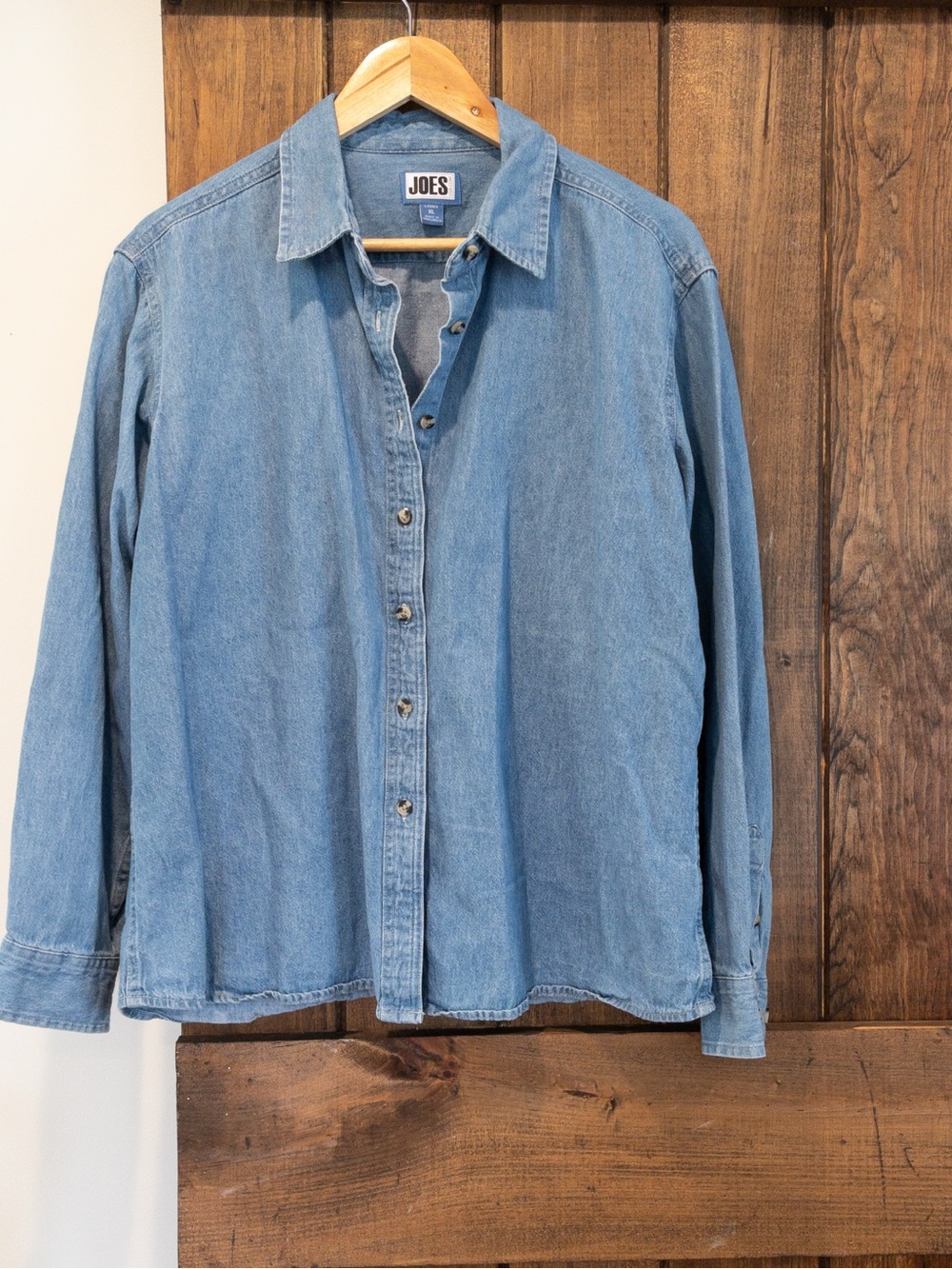 Joe's USA Cotton Chambray Denim Jean Button Down Shirt Women XL Classic Western